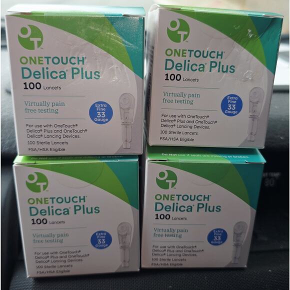 NEW 400 (100X4) OneTouch Delica Plus ~ Exp 11/30/29 ~ EXTRA FINE 33g ~ SHIP FAST - Picture 1 of 2